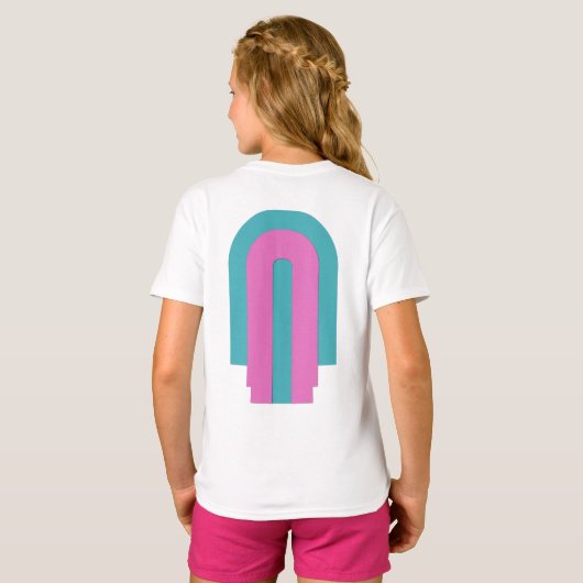 Arberor Girls’ Basic T-shirt – Vet grafisch ontwer (Achterkant volledig)