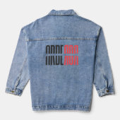 Arberor Logo Denim Jacket – Rood & Zwart Modern (Achterkant)