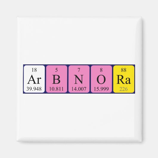 Arbnora periodiek table name magnet (Voorkant)