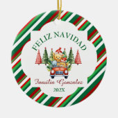 Árbol español de navidad y bosques keramisch ornament (Voorkant)