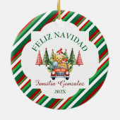 Árbol español de navidad y bosques keramisch ornament (Achterkant)