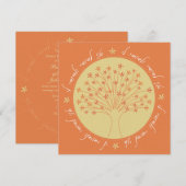 Árbol floreciente - invitación moderna del boda ju kaart (Voorkant / Achterkant)