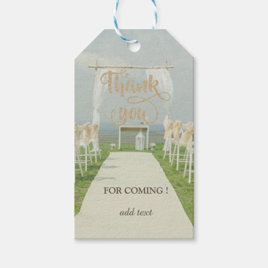 Arbor Beach Huwelijk Dank Geschenklabels Cadeaulabel (Voorkant)