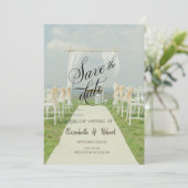 Arbor Beach-huwelijk Save The Date (Staand voorkant)