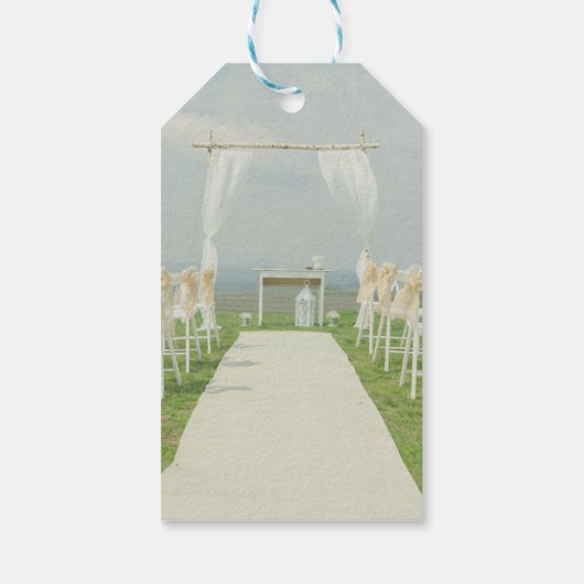 Arbor Beach Wedding Dank u Gift Labels Cadeaulabel (Achterkant)