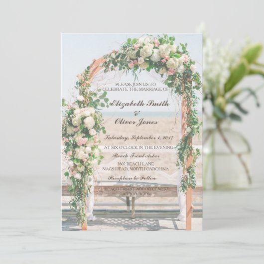 Arbor Beach Wedding Kaart (Staand voorkant)