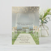 Arbor Beach Wedding String Lights Kaart (Staand voorkant)
