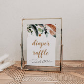 ARBOR Bohemian Feather Greenery Baby Diaper Raffle Poster