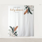 ARBOR Bohemian Feather Greenery Baby shower Wandkleed (Voorkant)