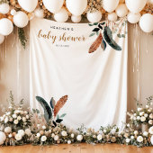 ARBOR Bohemian Feather Greenery Baby shower Wandkleed