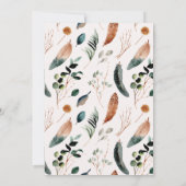 ARBOR Bohemian Feather Greenery Wreath Boho Baby Kaart (Achterkant)