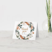 ARBOR Bohemian Feather Greenery Wreath Boho Bedankkaart (Voorkant)