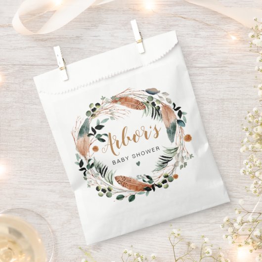 ARBOR Bohemian Feather Greenery Wreath Boho Bedankzakje (Geknipt)