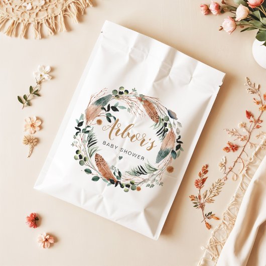 ARBOR Bohemian Feather Greenery Wreath Boho Bedankzakje