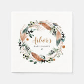 ARBOR Bohemian Feather Greenery Wreath Boho Servet (Voorkant)