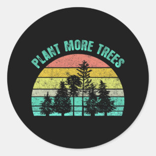 Arbor Day 2021 Plant Meer Natuur van de Trees Retr Ronde Sticker