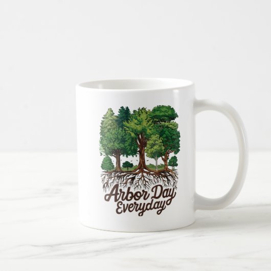 Arbor Day Everyday Earth Planet Happy Arbor Day Koffiemok (Rechts)