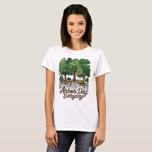 Arbor Day Everyday Earth Planet Happy Arbor Day T-shirt (Voorkant volledig)