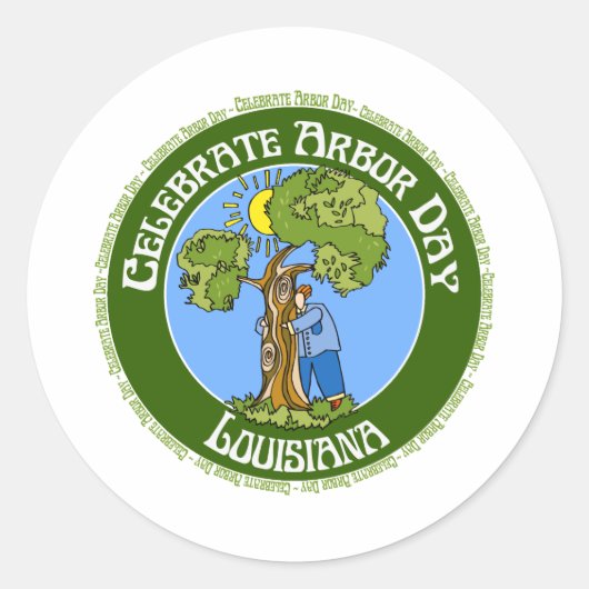 Arbor Day Louisiana Ronde Sticker (Voorkant)