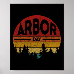 Arbor Day Plant Trees Earth Day Retro Natuur Clima Poster