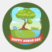 Arbor Day Ronde Sticker (Voorkant)