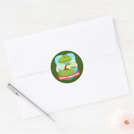 Arbor Day Ronde Sticker (Envelop)