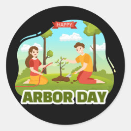 Arbor Day Ronde Sticker