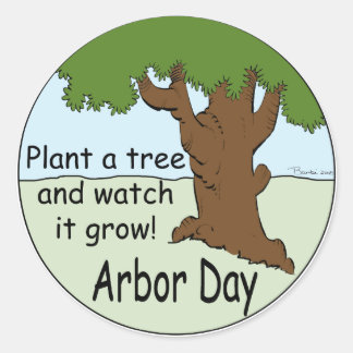 Arbor Day Ronde Sticker