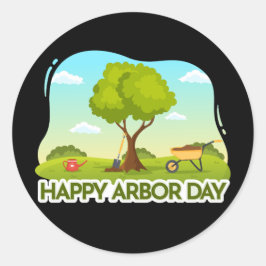Arbor Day Ronde Sticker