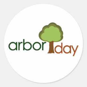 Arbor Day Ronde Sticker