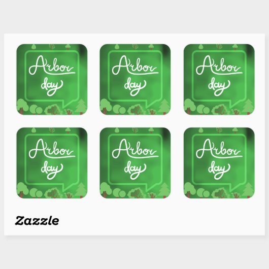 Arbor Day Square Stickers (Vel)