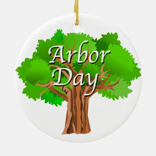 Arbor Day Tree-feestdag Keramisch Ornament (Achterkant)
