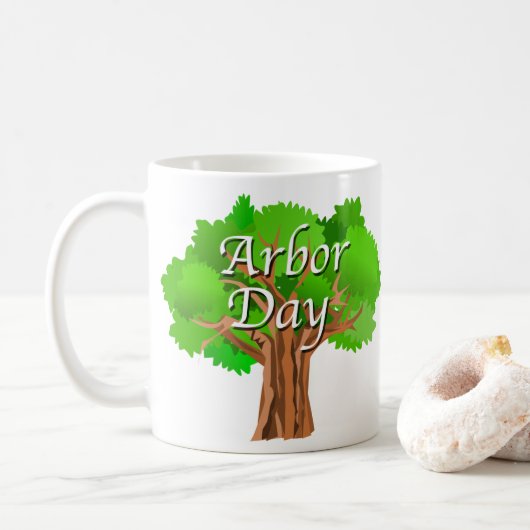 Arbor Day Tree-feestdag Koffiemok (Met donut)