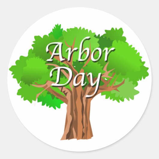 Arbor Day Tree-feestdag Ronde Sticker (Voorkant)