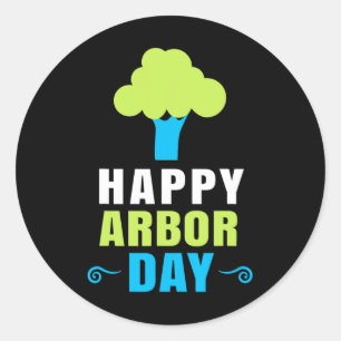 Arbor Day Tree Hugger Tree zorg voor een gelukkige Ronde Sticker