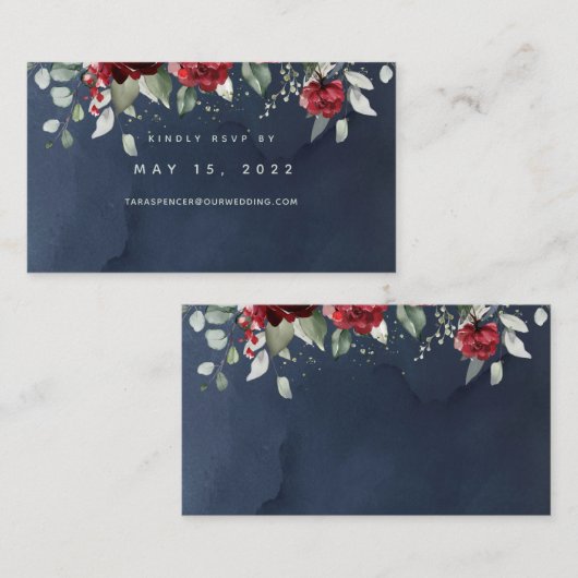 Arbor of Rozen Bruiloft Online RSVP-kaart Visitekaartje (Voorkant / Achterkant)