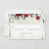 Arbor of Rozen Wedding 2 Meal Choice RSVP Card (Voorkant)