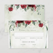 Arbor of Rozen Wedding 2 Meal Choice RSVP Card (Voorkant / Achterkant)