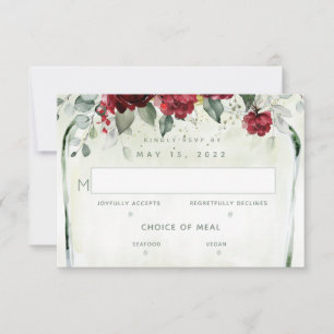 Arbor of Rozen Wedding 2 Meal Choice RSVP Card