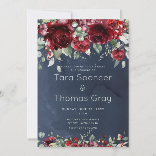 Arbor of Rozen Wedding Invitation Suite Kaart (Voorkant)