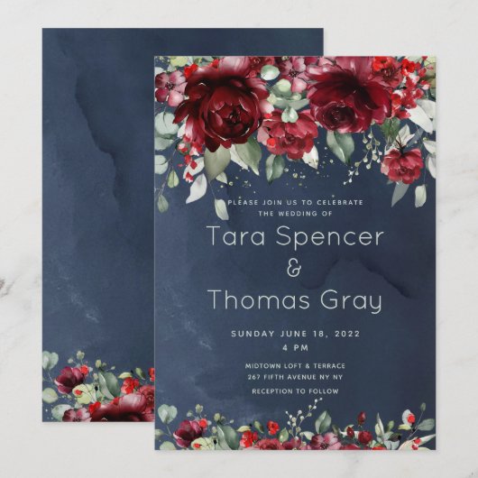 Arbor of Rozen Wedding Invitation Suite Kaart (Voorkant / Achterkant)