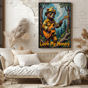 Arboreal Anthem: Honeyed Notes van het Beer Poster