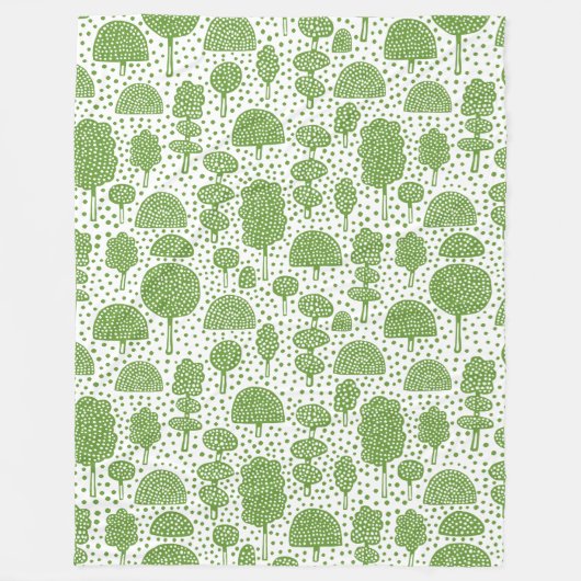 Arboretum 230715 - Avocado Green over wit Fleece Deken (Voorkant)