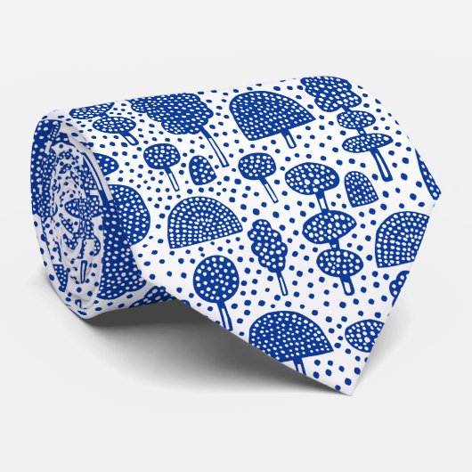 Arboretum 230715 - marineblauw op wit stropdas (Opgerold)