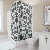 Arboretum 230715 - Zwart op wit Douchegordijn (In situ)