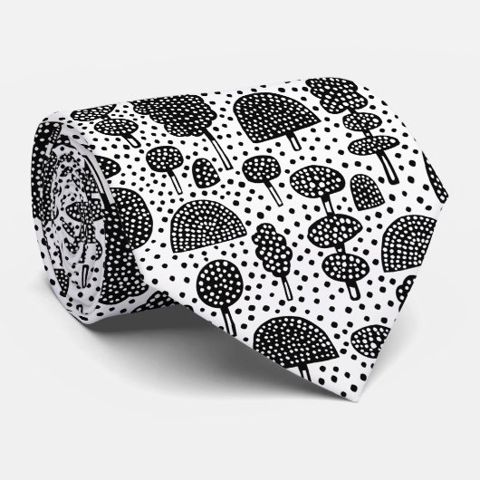 Arboretum 230715 - Zwart op wit Stropdas (Opgerold)