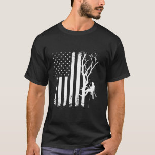 Arborist Amerikaanse vlag Amerika Boom Chirurg Gra T-shirt