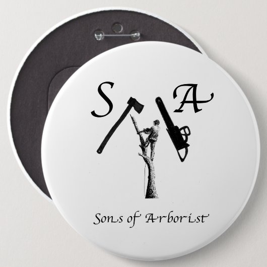 Arborist Arb Art kettingzaag Ronde Button 6,0 Cm (Voorkant /achterkant)