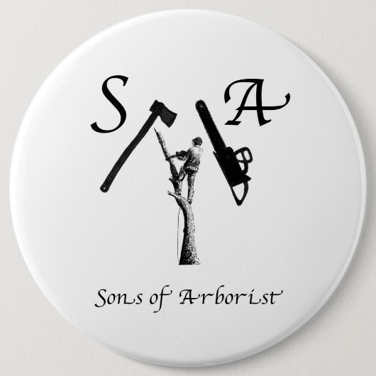 Arborist Arb Art kettingzaag Ronde Button 6,0 Cm (Voorkant)