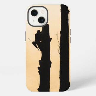 Arborist/boomstam: Silhouetted Minimalist iPhone 13 Hoesje